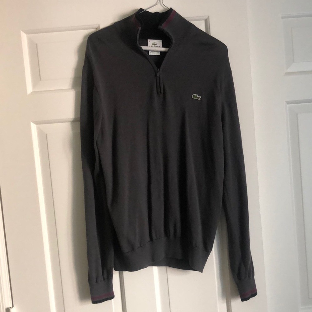 EUC men’s Lacoste quarter zip sweater